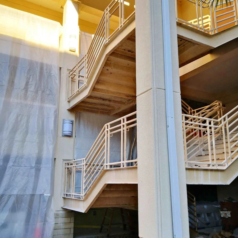 Commercial_steel_staircase_repair_sandblast_paint_removal-01